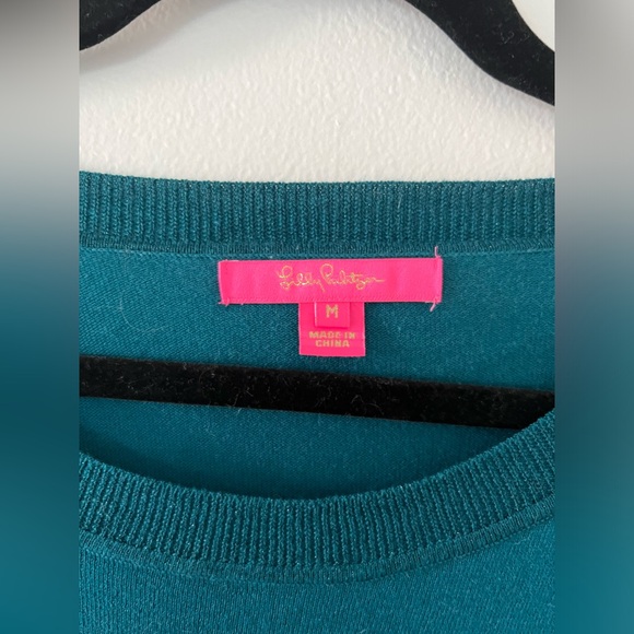 EUC Lilly Pulitzer Cobo Sweater - Inky Tidal Teal- Medium - Picture 2 of 3